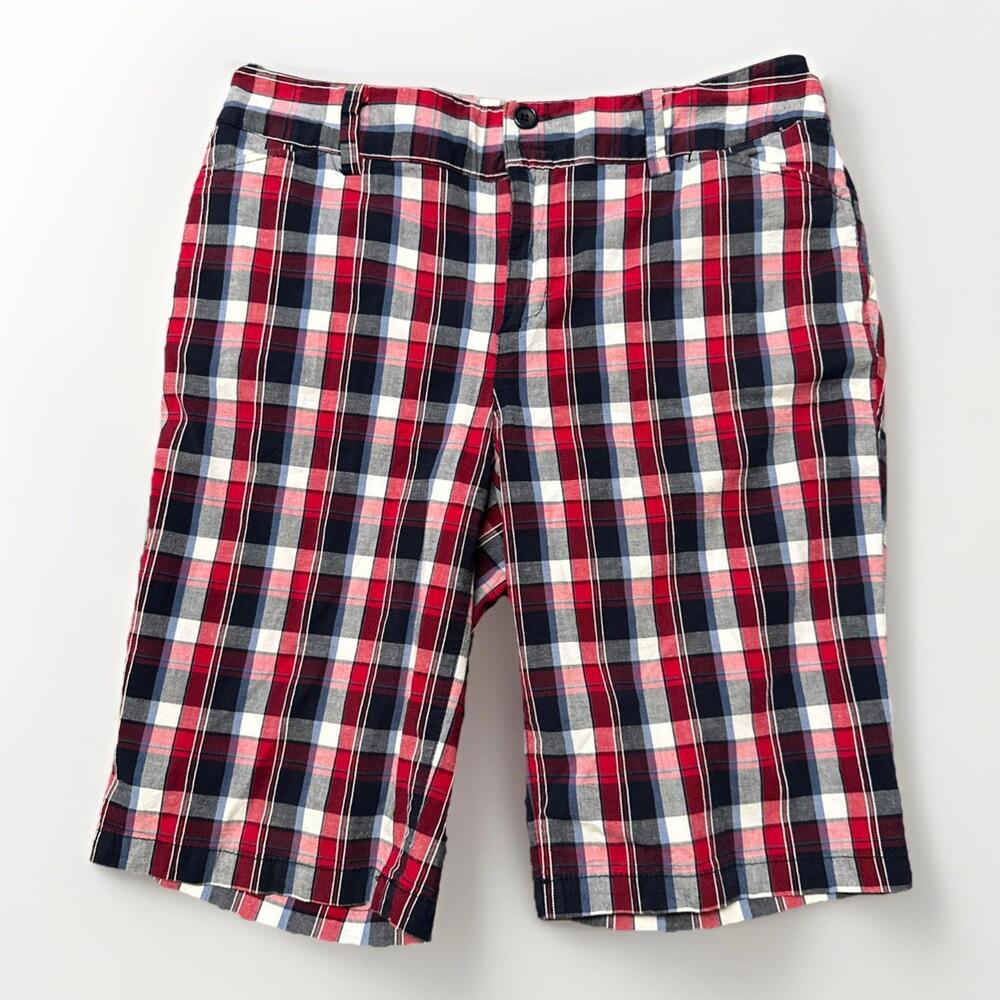 Christopher & Banks Woman’s 4 Plaid Bermuda Shorts‎ 29x10.5